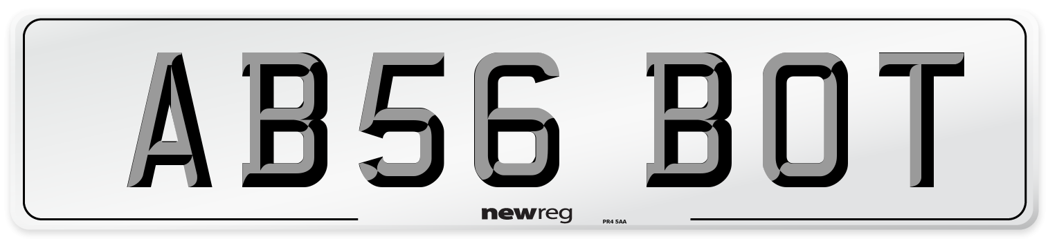 AB56 BOT Number Plate from New Reg